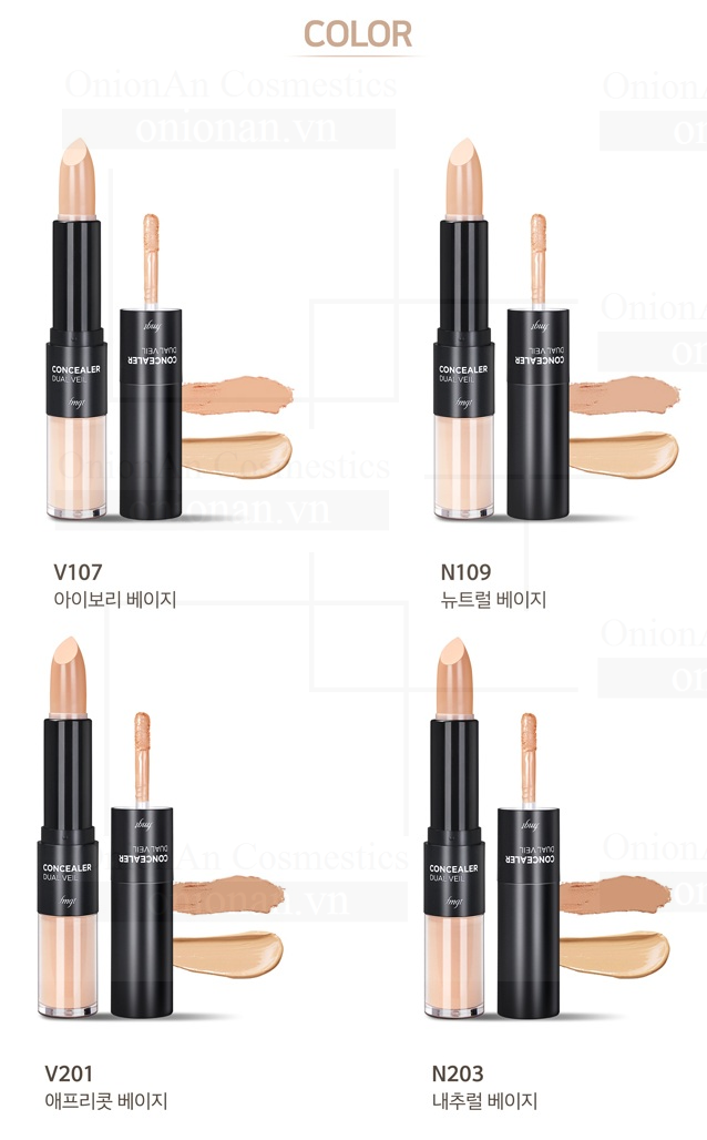 Thanh Che Khuyết Điểm 2 Đầu Concealer Dual Veil FMGT The Face Shop